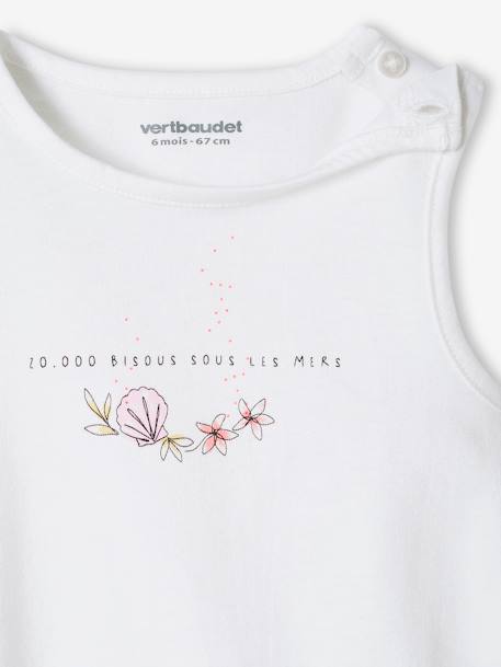 Set van 2 baby T-shirts met ruches hemelsblauw - vertbaudet enfant 