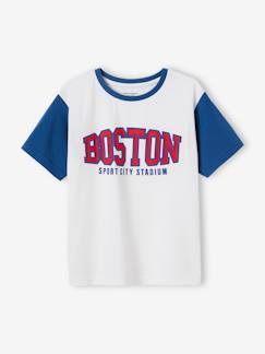 Jongens-T-shirt, poloshirt, souspull-Sportief jongensshirt Boston-team, met contrasterende mouwen