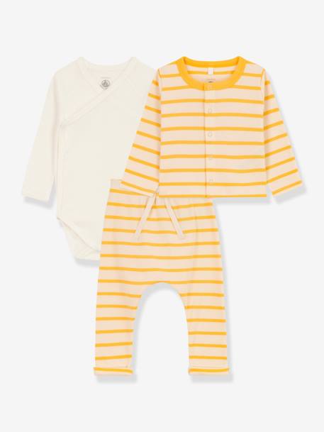 3-delige geboorteset in biologisch katoen PETIT BATEAU beige - vertbaudet enfant 