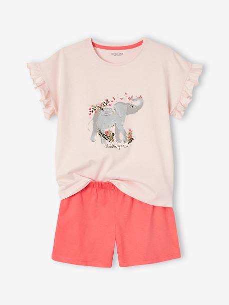 Set met 2 meisjespyjama's Basics 'Wild' rozen - vertbaudet enfant 