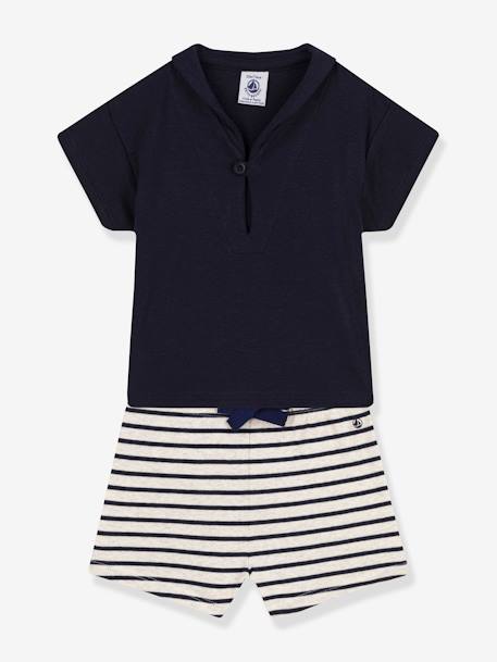 2-delige geboorteset PETIT BATEAU blauw - vertbaudet enfant 