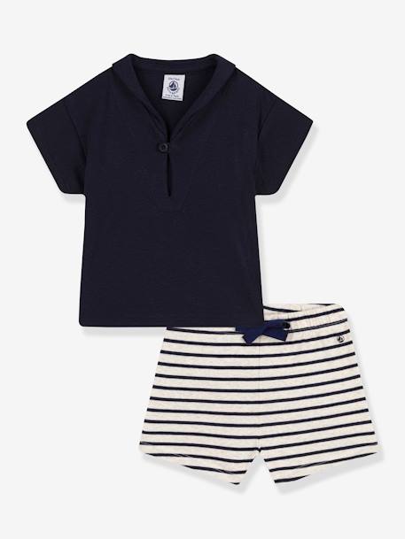 2-delige geboorteset PETIT BATEAU blauw - vertbaudet enfant 