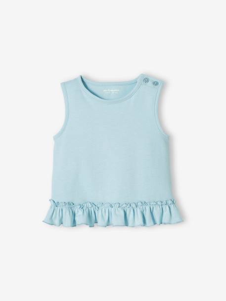 Set van 2 baby T-shirts met ruches hemelsblauw - vertbaudet enfant 