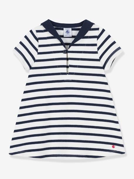 Katoenen jurk met korte mouwen PETIT BATEAU wit - vertbaudet enfant 