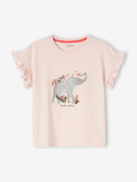 Set met 2 meisjespyjama's Basics 'Wild' rozen - vertbaudet enfant 