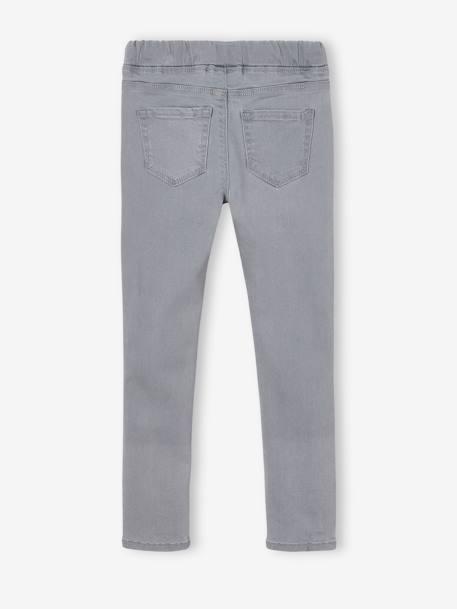 Treggingjeans Basics meisjes denimgrijs+double stone+jeansblauw+stone - vertbaudet enfant 