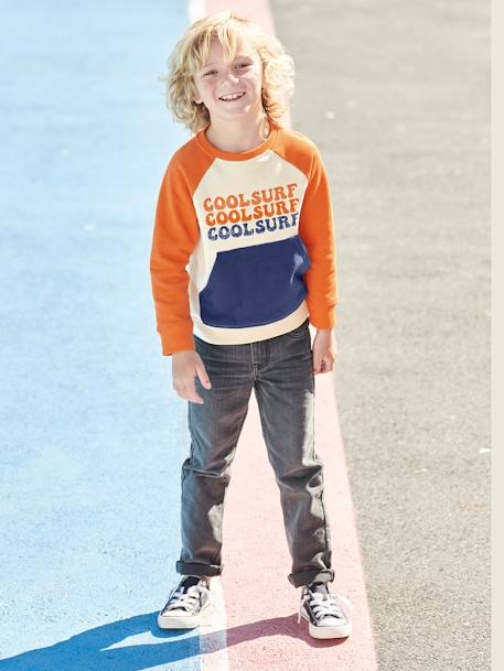 Sweatshirt 'cool surf' voor jongens met colorblock effect meerkleurig - vertbaudet enfant 