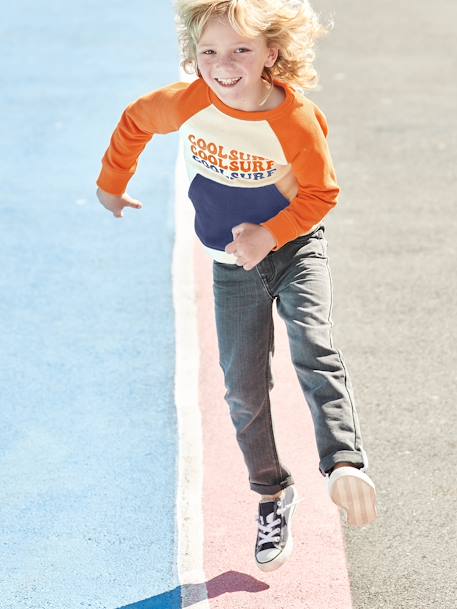 Sweatshirt 'cool surf' voor jongens met colorblock effect meerkleurig - vertbaudet enfant 