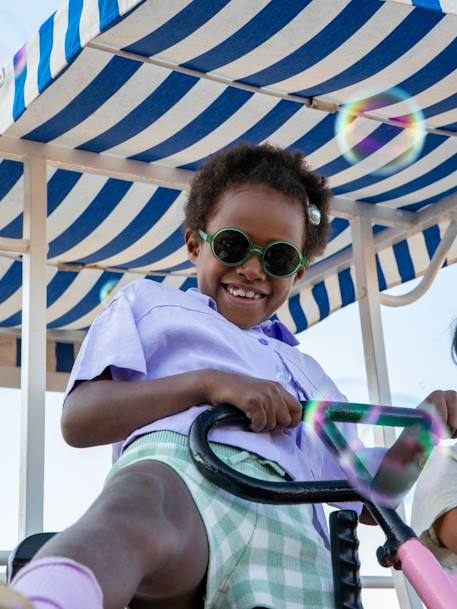 Kinderzonnebril Woam by KI ET LA donkerbruin+groen+hemelsblauw+rozen - vertbaudet enfant 