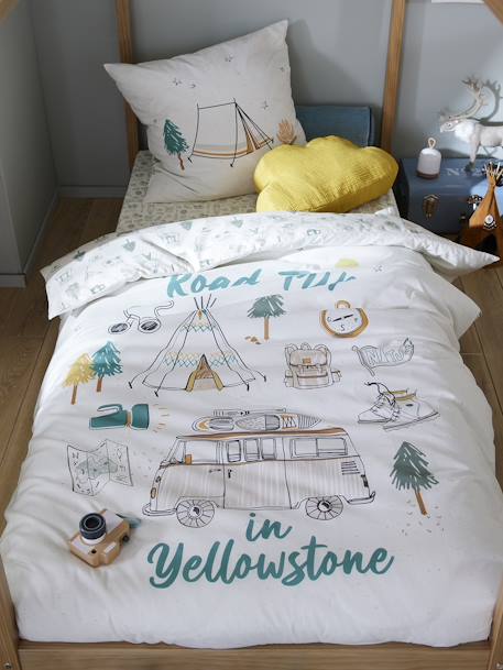 Dekbedovertrek + kussensloopset voor kinderen YELLOWSTONE beige - vertbaudet enfant 