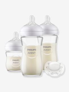 Verzorging-Baby eet en drinkt-Philips AVENT Natural Response 3 glazen flessen + fopspeenset