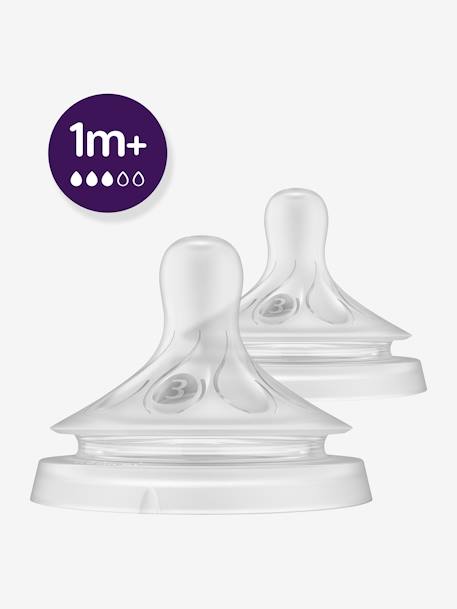 Set van 2 Philips AVENT Natural Response spenen, 5 stromingen naar keuze doorzichtig - vertbaudet enfant 