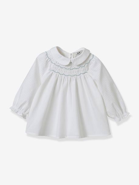 CYRILLUS babyblouse met smokjes wit - vertbaudet enfant 