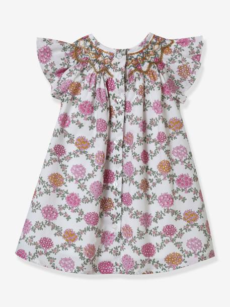 Ana babyjurk in Liberty®-stof CYRILLUS- Feest- en trouwcollectie wit, bedrukt - vertbaudet enfant 