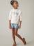 Meisjesshort van Liberty® CYRILLUS stof wit, bedrukt - vertbaudet enfant 