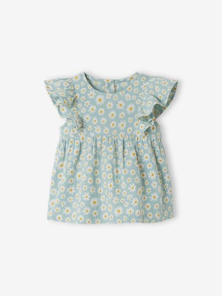 Babyblouse met ruches grijsblauw - vertbaudet enfant 