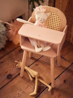 -Houten en rieten kinderstoel