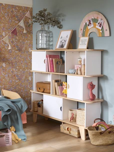 Bibliotheekplank LINE SEVENTIES WIT - HOUT - vertbaudet enfant 