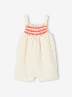 Playsuit voor baby, gehaakt en katoengaas  - vertbaudet enfant