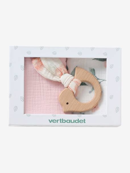 Gepersonaliseerde cadeauverpakking voor baby's cappuccino+lichtroze - vertbaudet enfant 