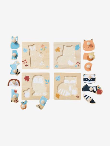 Set van 4 LES AMIS DE LA FORÊT knopenpuzzels in FSC® hout hout - vertbaudet enfant 