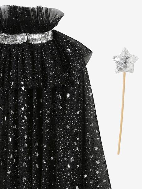 Cape met glitters + toverstok wit+zwart - vertbaudet enfant 