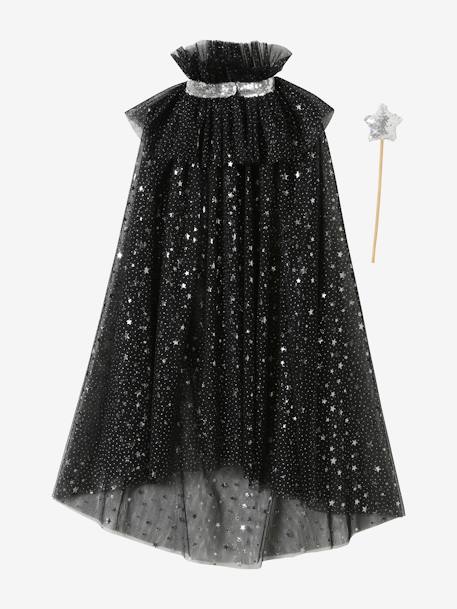 Cape met glitters + toverstok wit+zwart - vertbaudet enfant 