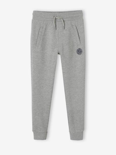 Joggingbroek van molton jongens dennen+donker leisteenblauw+gechineerd grijs+gemêleerd wit+gemêleerd zwart+marineblauw, gechineerd - vertbaudet enfant 