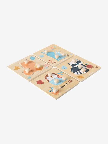 Set van 4 LES AMIS DE LA FORÊT knopenpuzzels in FSC® hout hout - vertbaudet enfant 