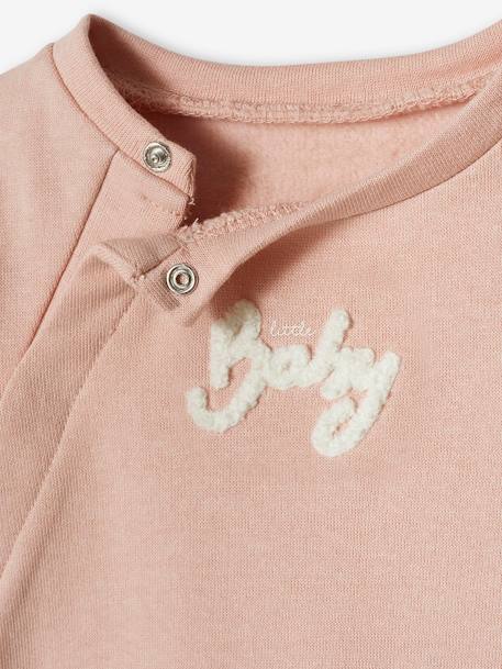 3-delige babyset in fleece gechineerd beige+roze (poederkleur) - vertbaudet enfant 