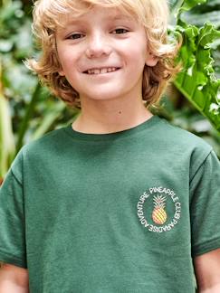 Jongens-T-shirt, poloshirt, souspull-Jongensshirt met geborduurde ananas op de borst