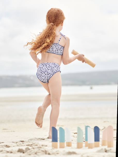 Gebloemde bikini voor meisjes blauw - vertbaudet enfant 