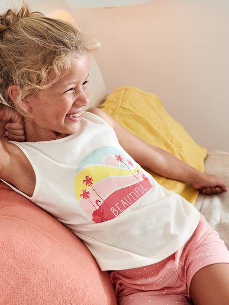 Roze flamingopyjashort van puur katoengaas rozen - vertbaudet enfant 