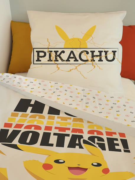 Set dekbedovertrek + kussensloop kinderen Pokemon® Voltage wit - vertbaudet enfant 