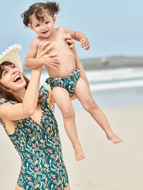 Babyzwembroekje voor meisje groen - vertbaudet enfant 