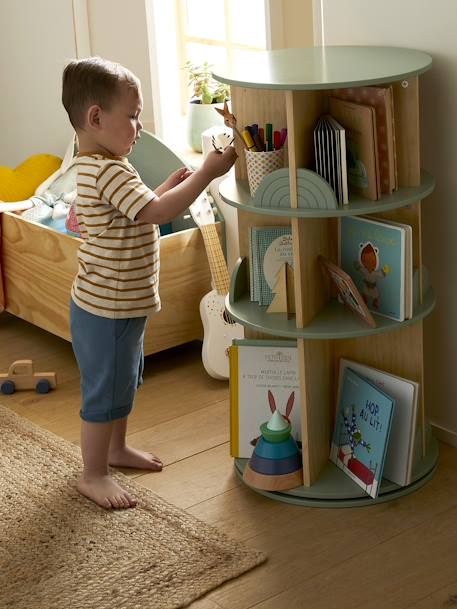 Draaibare boekenkast LIGNE ARC-EN-CIEL saliegroen - vertbaudet enfant 