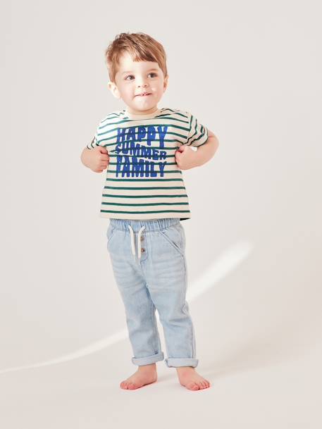 Baby capsule t-shirt zeemansfamilie groen, gestreept - vertbaudet enfant 