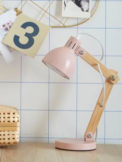 Linnengoed en decoratie-Decoratie-Lamp-Opvallende bureaulamp van hout en metaal