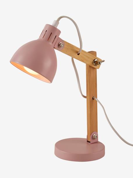 Opvallende bureaulamp van hout en metaal roze - vertbaudet enfant 