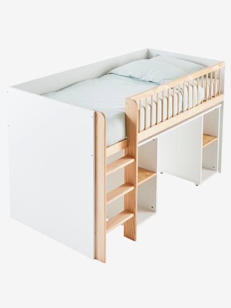 Combinatie mezzaninebed + uitschuifbureau GECKO wit - vertbaudet enfant 