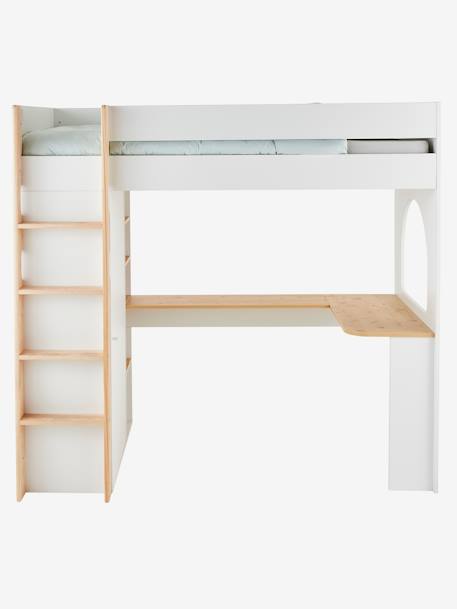 Mezzanine bed met bureau en opbergruimte COMBINID wit - vertbaudet enfant 