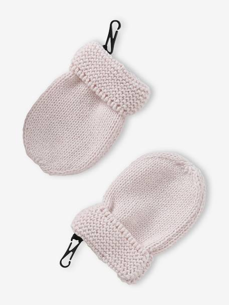 Set van babymeisjes muts + snood + wanten lichtroze+roze (poederkleur) - vertbaudet enfant 