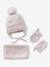 Set van babymeisjes muts + snood + wanten lichtroze+roze (poederkleur) - vertbaudet enfant 