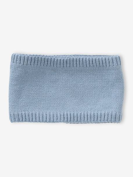 Set voor babyjongen met mutsje + snood + wanten BASICS blauwgroen+grijsblauw - vertbaudet enfant 