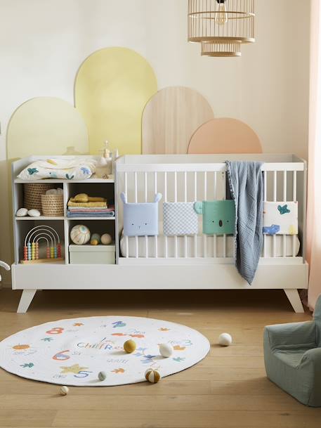 Gecombineerd 4 in 1 meegroeibed COMBINID Wit / grijs+WIT / HOUT - vertbaudet enfant 