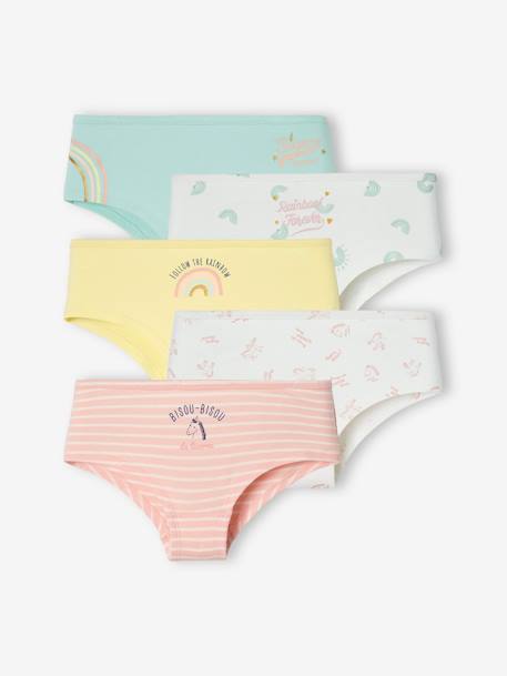 Set met 5 meisjesshorties lichtroze - vertbaudet enfant 