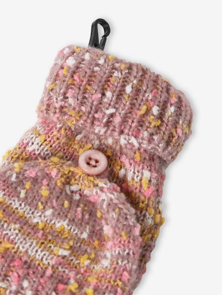 Meisjesmuts + snood + wanten/handschoenen van kabelbreisel voor meisjes zachtpaars - vertbaudet enfant 