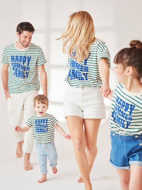 Baby capsule t-shirt zeemansfamilie groen, gestreept - vertbaudet enfant 