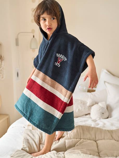 Badponcho DANDY BLAUW DONKER UNI MET DECOR - vertbaudet enfant 