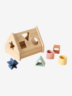 Speelgoed-Eerste levensjaren-Eerste speelgoed-Driehoek van inzetvormen in hout en silicone